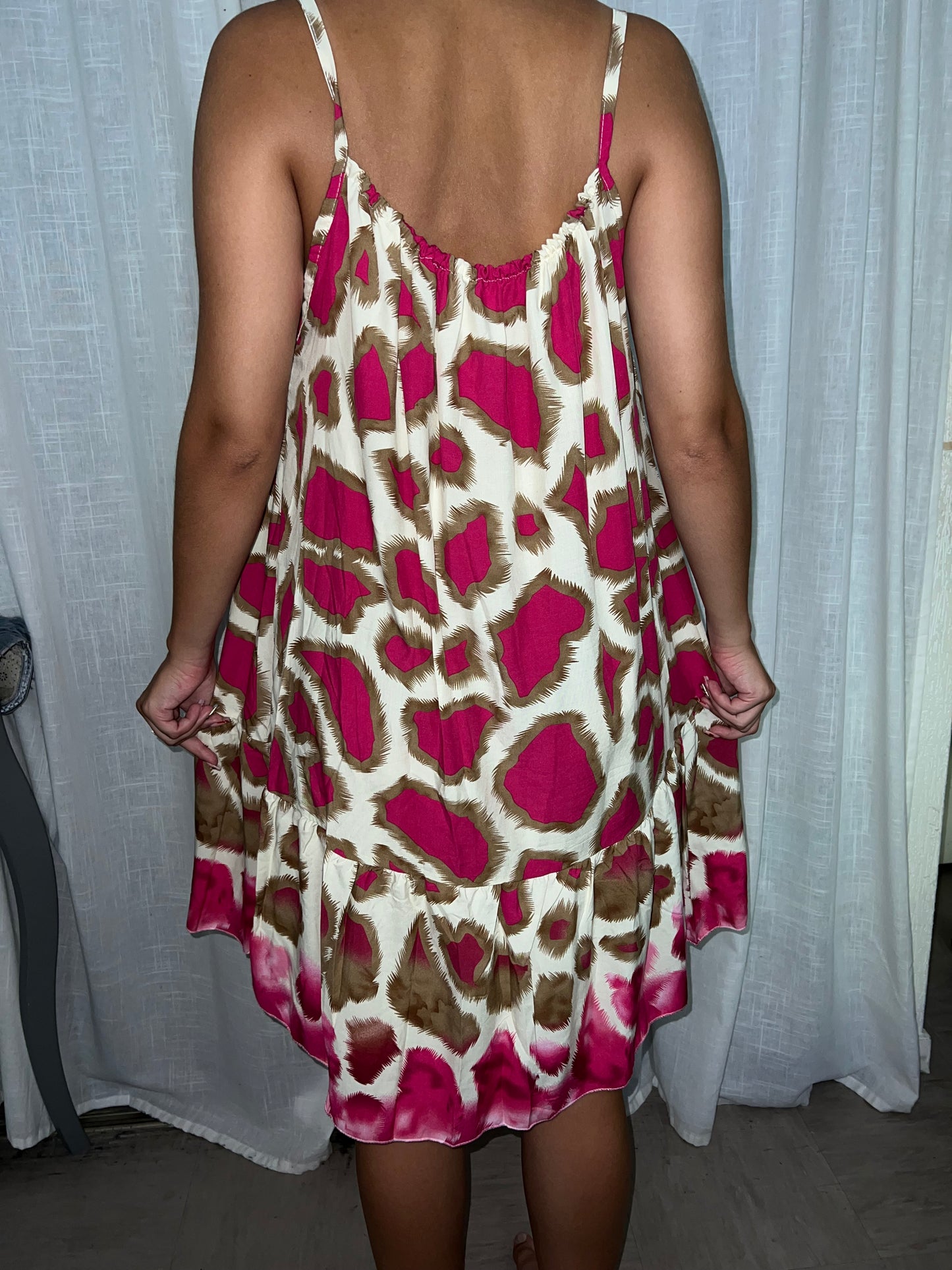 Robe mi-longue à motifs HÉLÈNE-The Phénix Styles