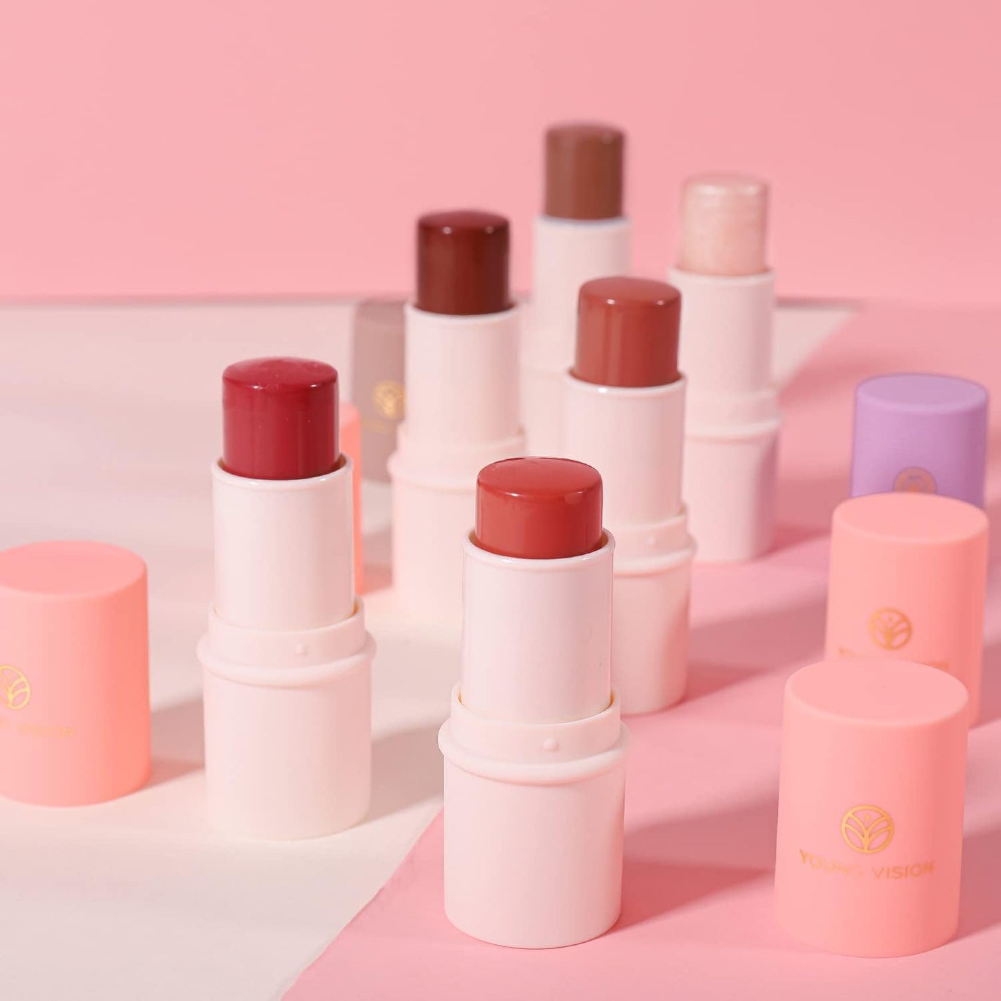 Young Vision 6 Couleurs Blush Stick Stylo Fluorescent Blush Contour Crème Blush Stylo Durable Imperméable-The Phénix Styles