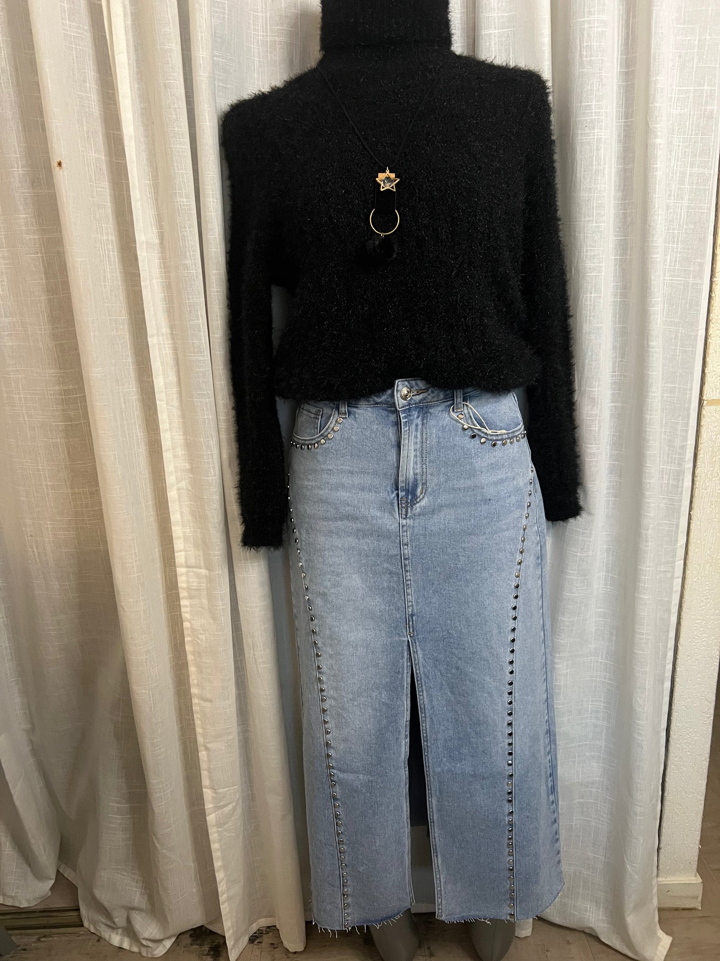 Jupe Jeans longue Dahiné-The Phénix Styles