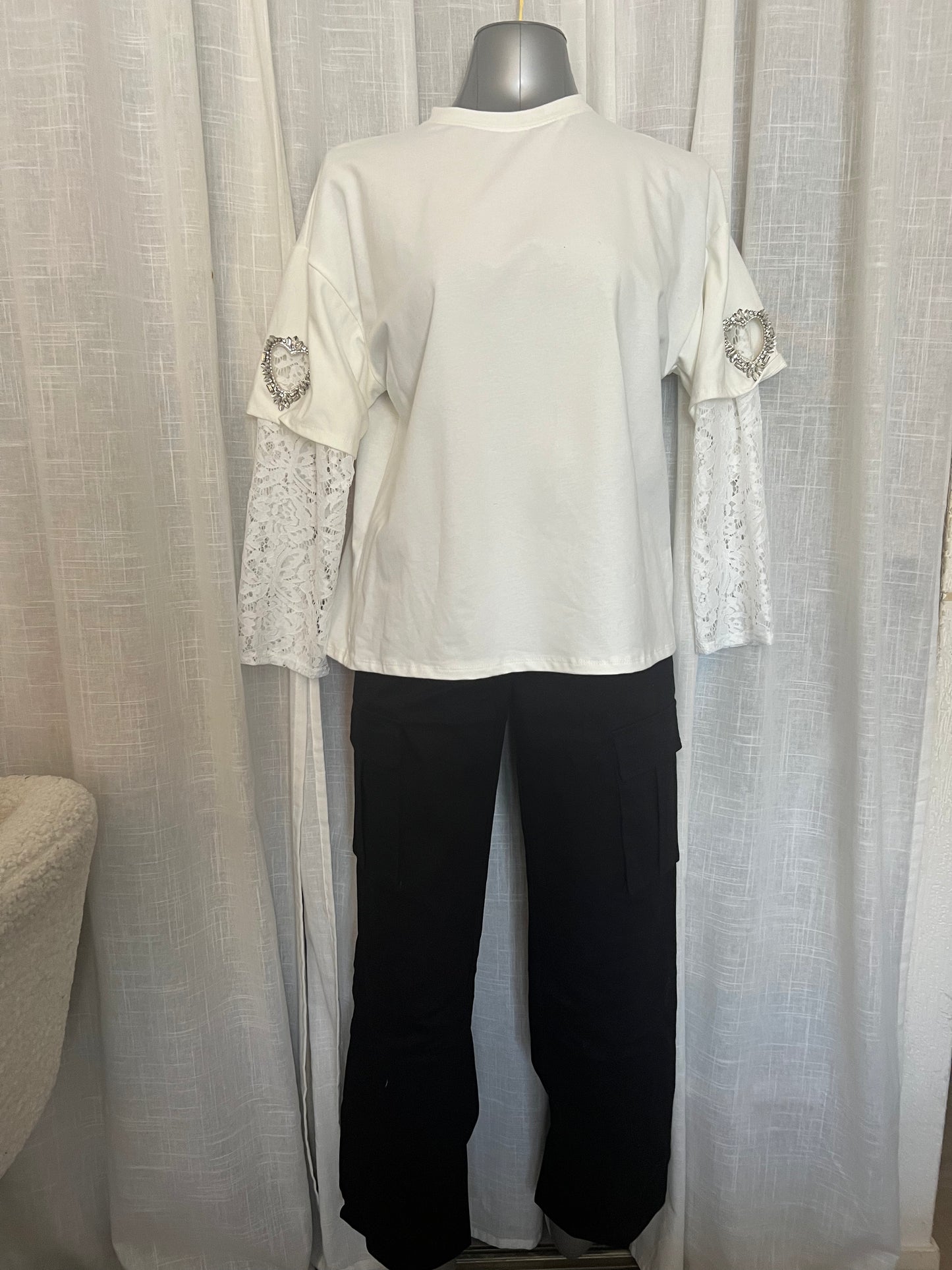 T-Shirt dentelle cœur ❤️-The Phénix Styles