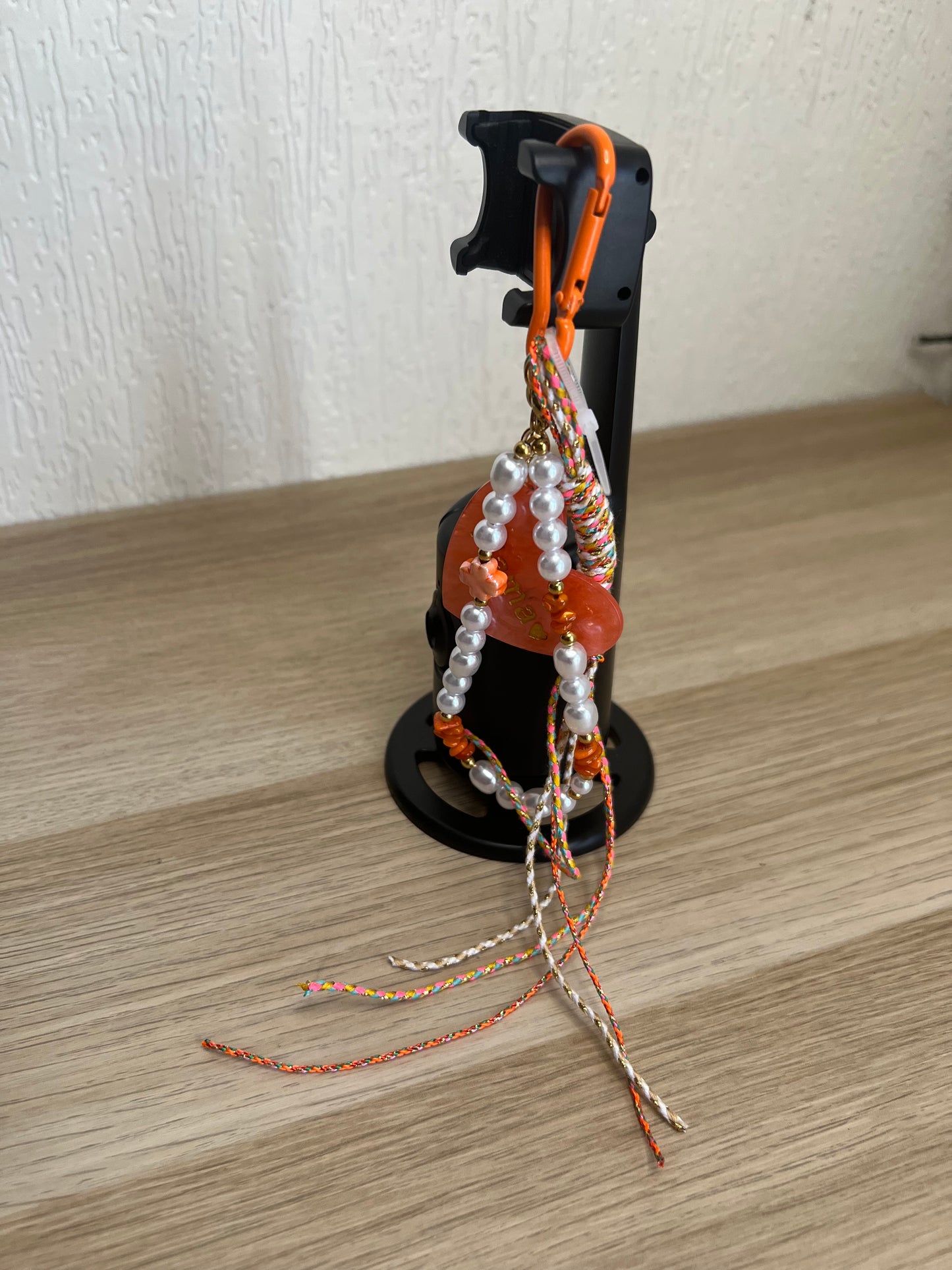 Grigri de sac alias bijoux de sac cœur maman orange-The Phénix Styles