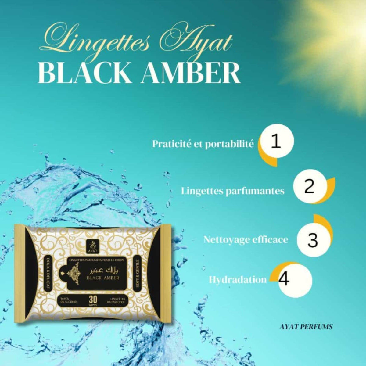 Lingettes Parfumées Pour Le Corps Black Amber-The Phénix Styles