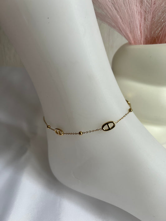 Bracelet cheville DIOR-Gold-The Phénix Styles