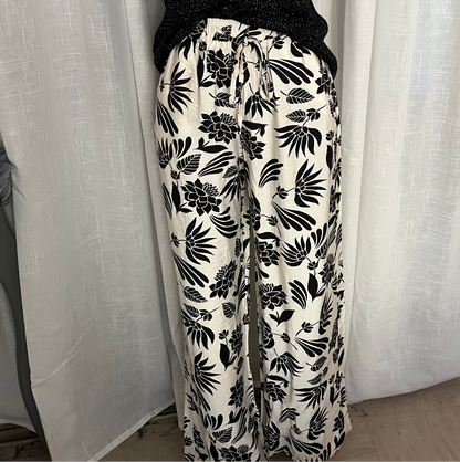 Pantalon PALAZZO fluide imprimé fleuri