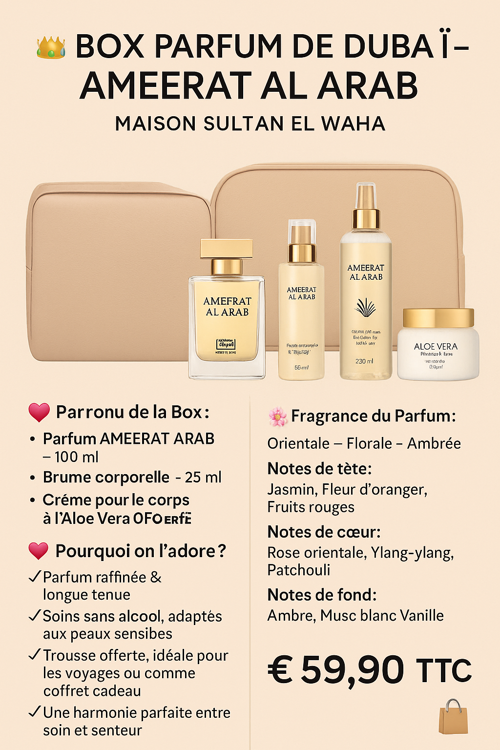 🌟 Box Parfum de Dubaï –AMEERAT AL ARAB 🌟-Maison Sultan El Waha-The Phénix Styles
