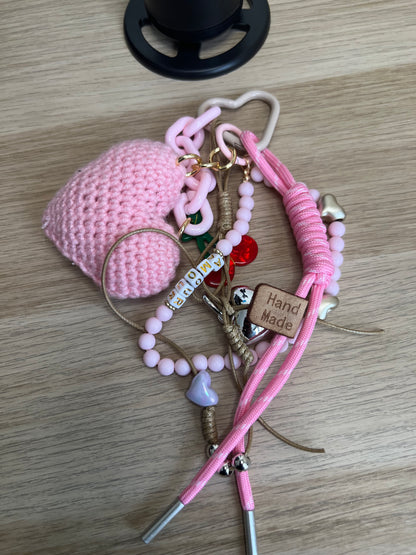 Grigri de sac alias bijoux de sac cœur 💓 rose-The Phénix Styles