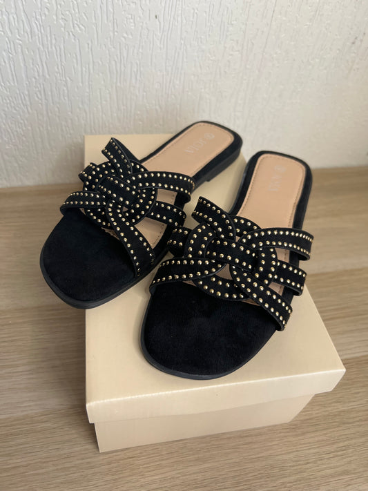 Claquette bijoux🩴 noir Star-The Phénix Styles