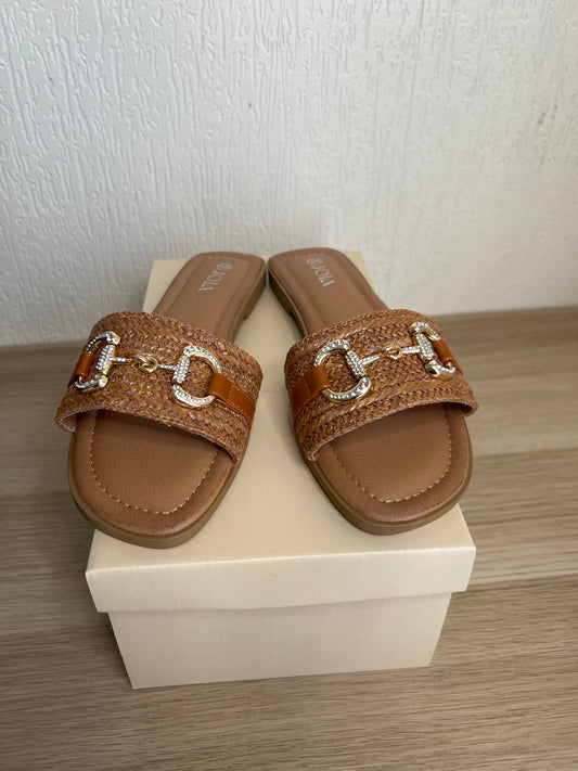 Claquette camel Laura-The Phénix Styles