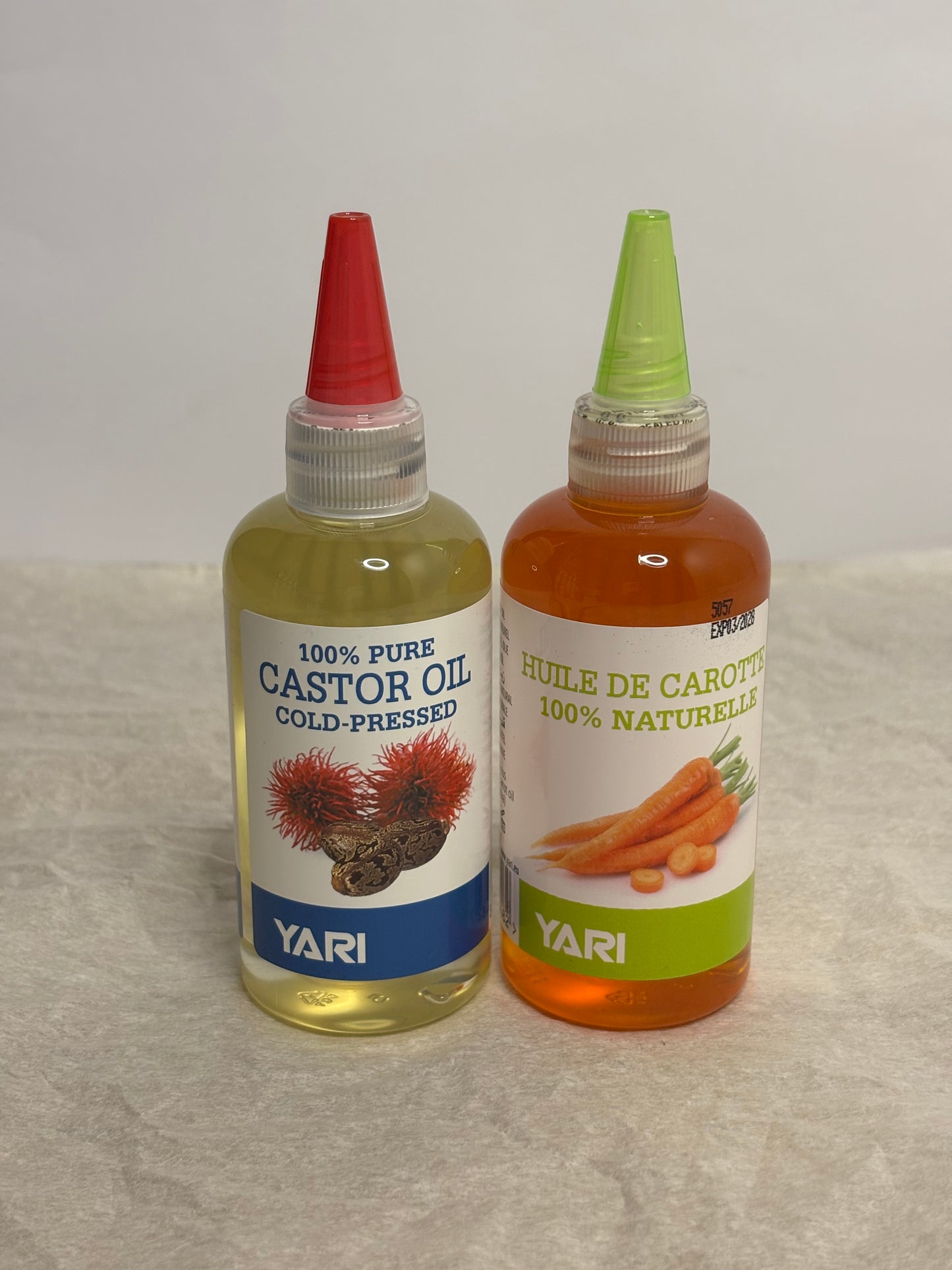 YARI Huile de Ricin Pure 105 ml & Huile de Carotte Pure 105ml