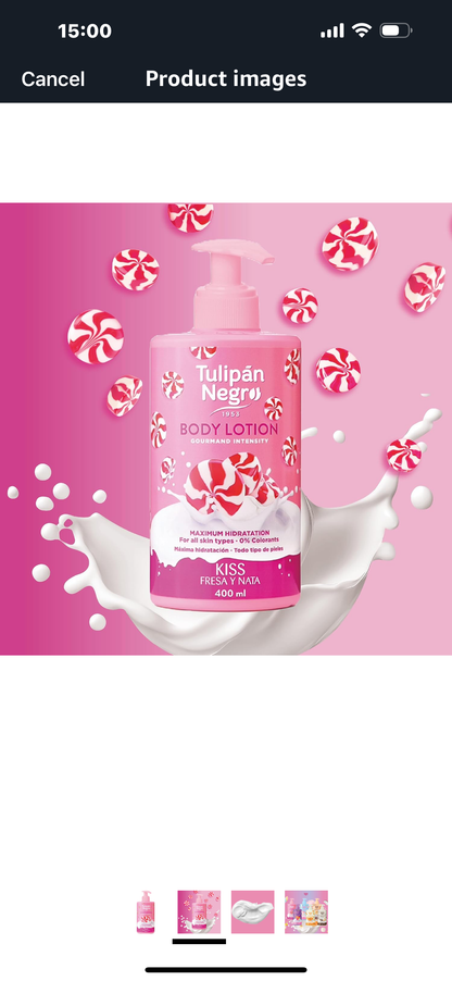BODY LOTION FRAISE ET CRÈME 400ML-TULIPAN NEGRO-The Phénix Styles