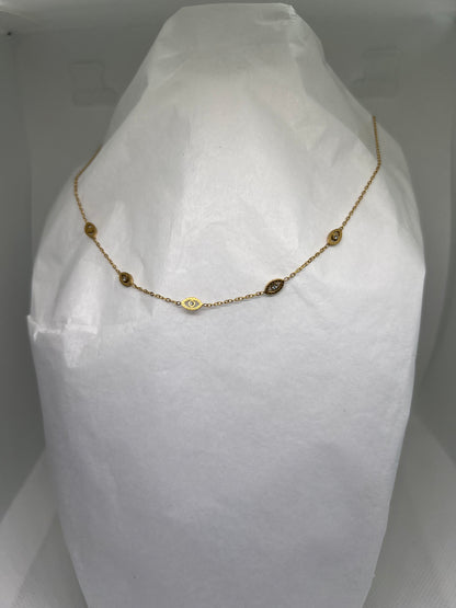 Collier "Yeux strass" Gold-The Phénix Styles