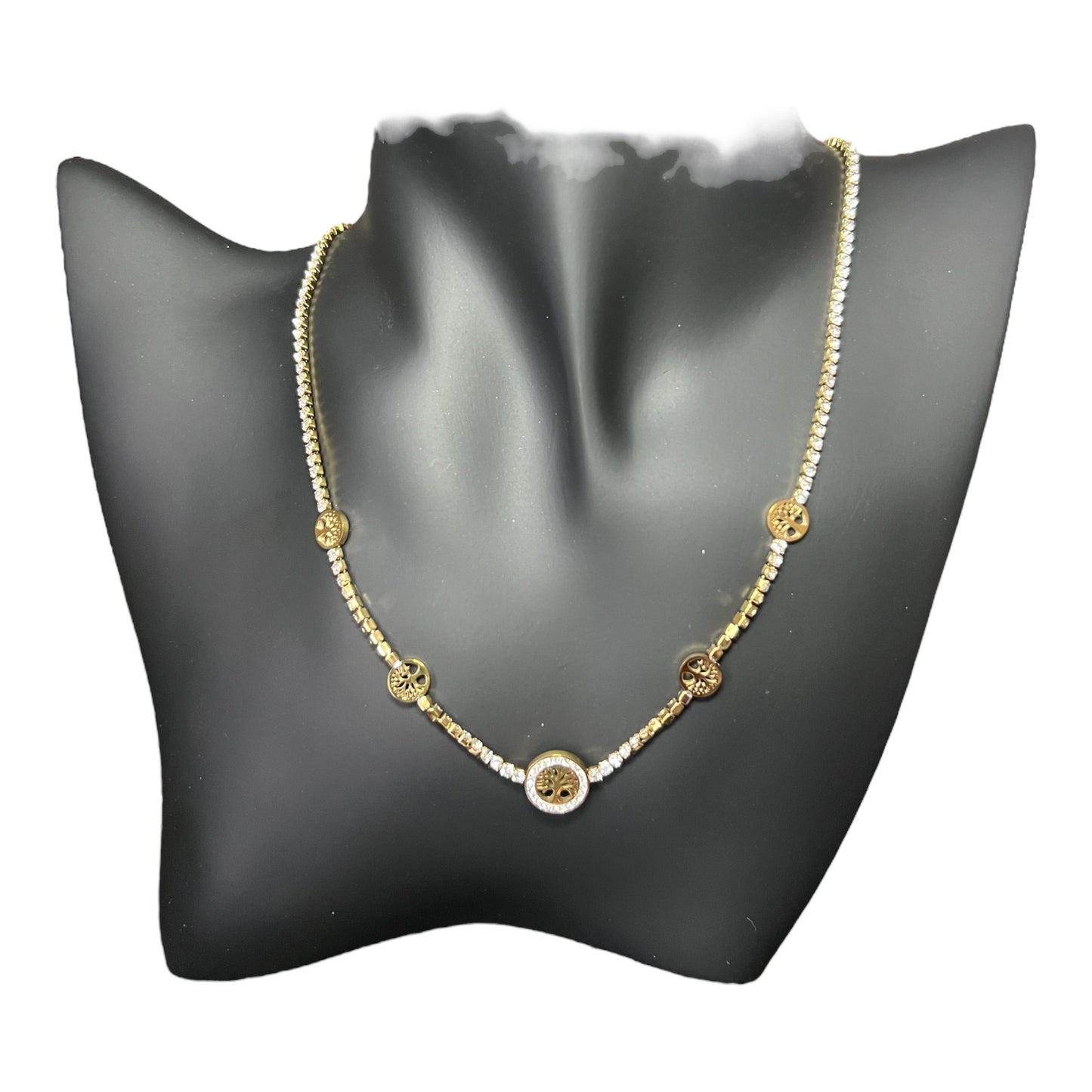 Collier" Arbre de vie" strass Gold-The Phénix Styles