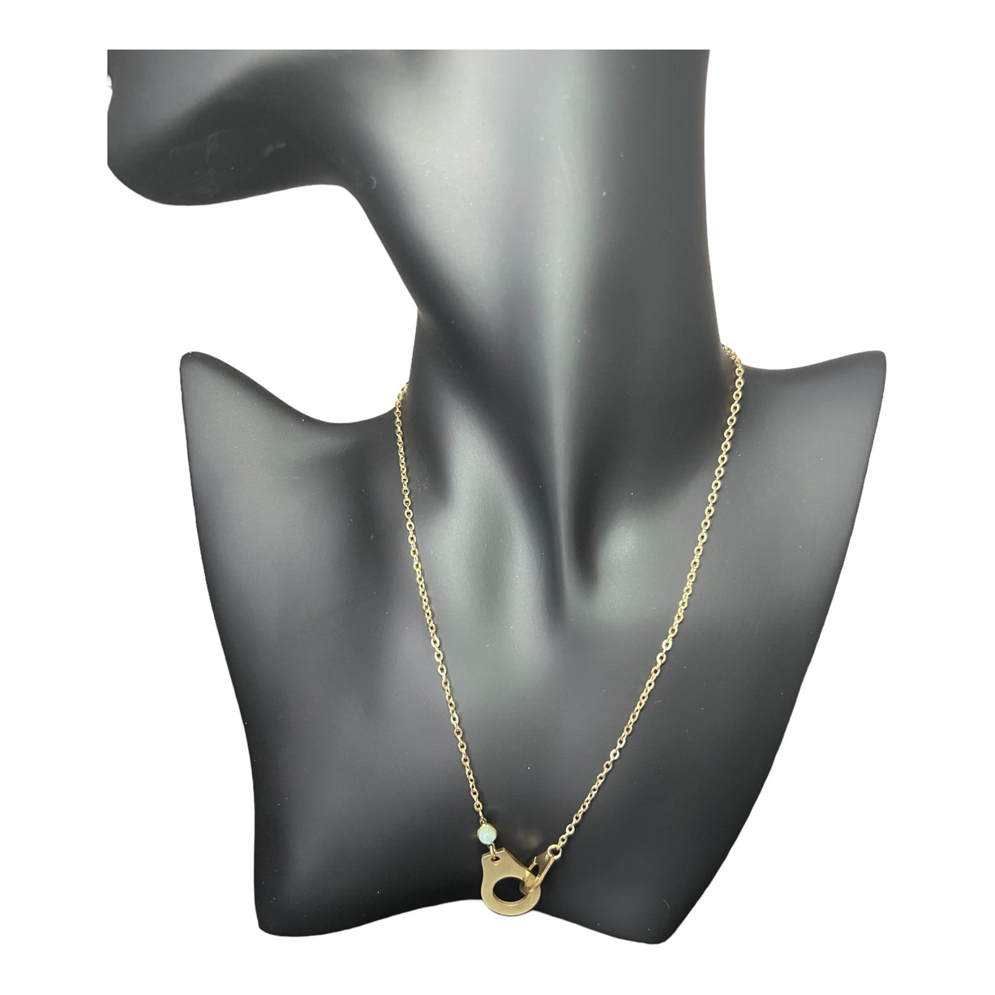 Collier "Menottes pierre verte"-The Phénix Styles